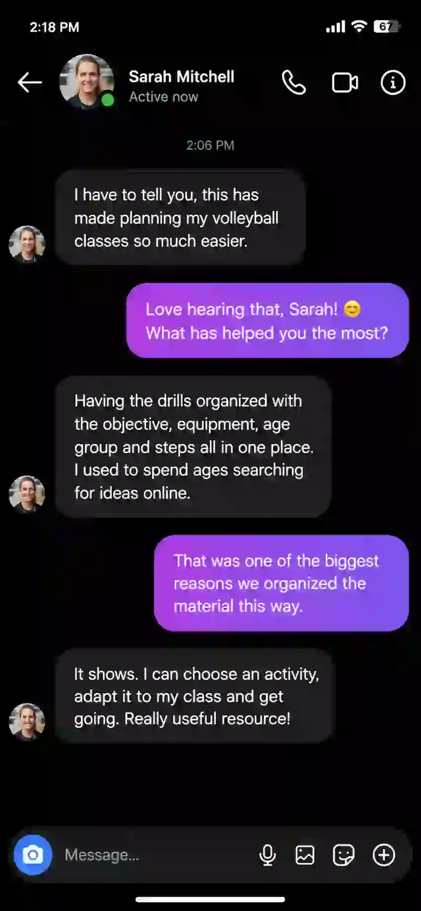 Verified customer review 4 about the youth volleyball drill library